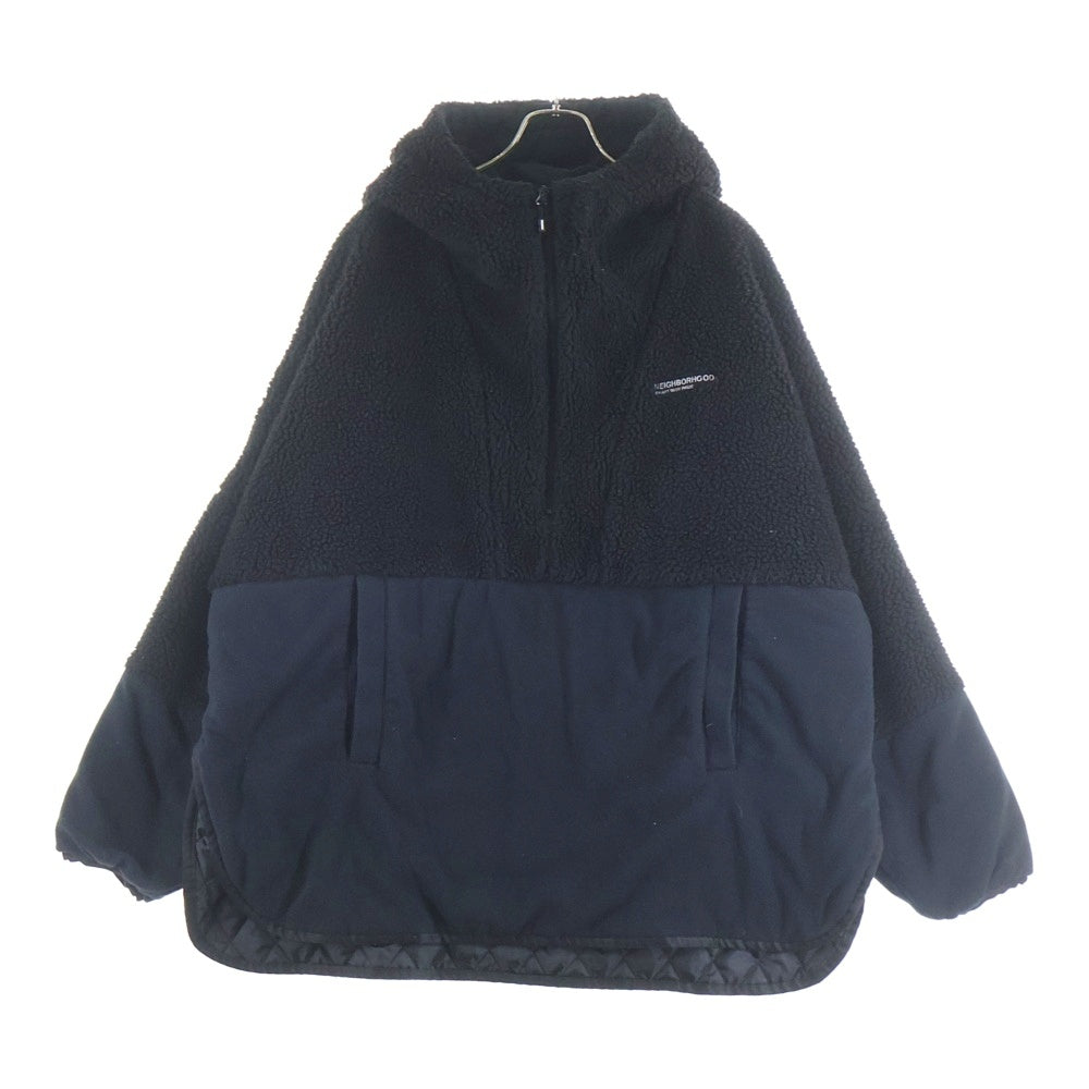 NEIGHBORHOOD(ネイバーフッド) 21AW CAVE/E-JKT ケーブ ハーフジップ プルオーバー パーカー ブラック 212TSNH-JKM07