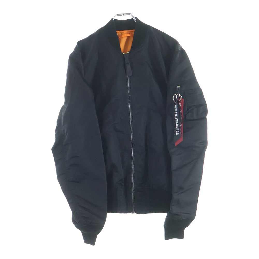 ALPHA INDUSTRIES(アルファ インダストリーズ) KIYONAGA&CO FUJIWARA&CO アルファ カスタム MA1 ボンバー ジャケット ブラック K-210004