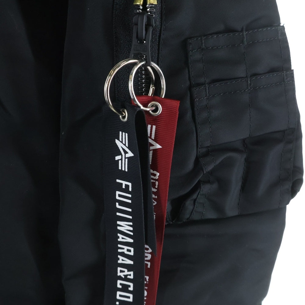 ALPHA INDUSTRIES(アルファ インダストリーズ) KIYONAGA&CO FUJIWARA&CO アルファ カスタム MA1 ボンバー ジャケット ブラック K-210004