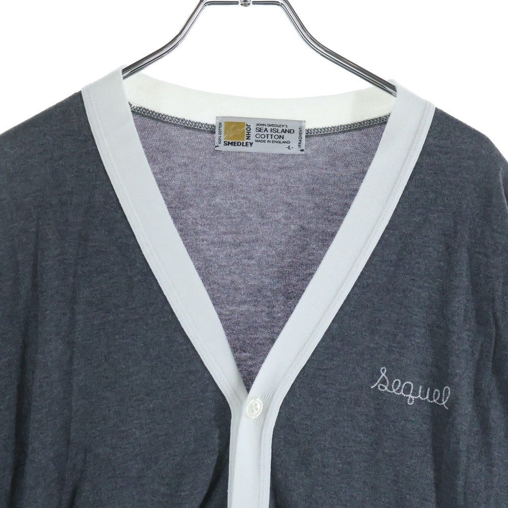 JOHN SMEDLEY(ジョンスメドレー) コットントリムカーディガン グレー