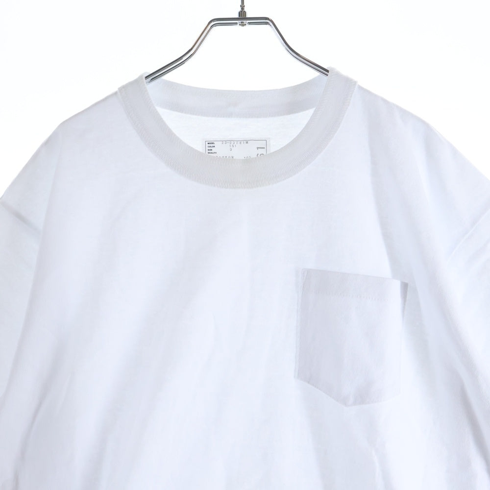 Sacai(サカイ) Cotton Jersey T-shirt フロントポケット ベルトデザイン 半袖Tシャツ カットソー ホワイト 23-03061M