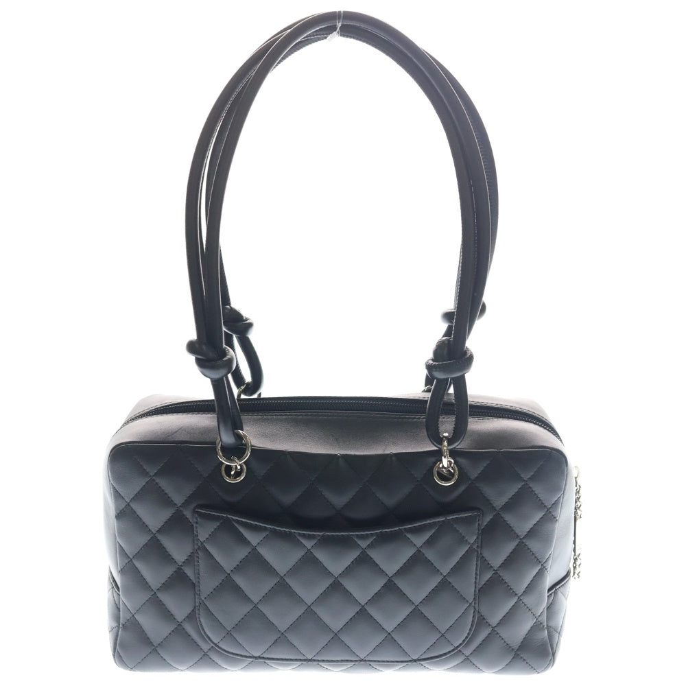 CHANEL(シャネル) カンボンライン ココマーク キルティング ボウリングバッグ ボーリングバッグ ハンドバッグ ブラック レザー A25171 シルバー金具 レディース
