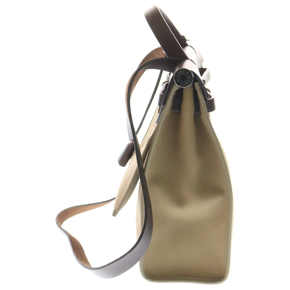 HERMES(エルメス) エールバッグジップPM ブラウン トワルオフィシエ×ヴァッシュハンター シルバー金具 □M刻印 ヴィンテージ レディース