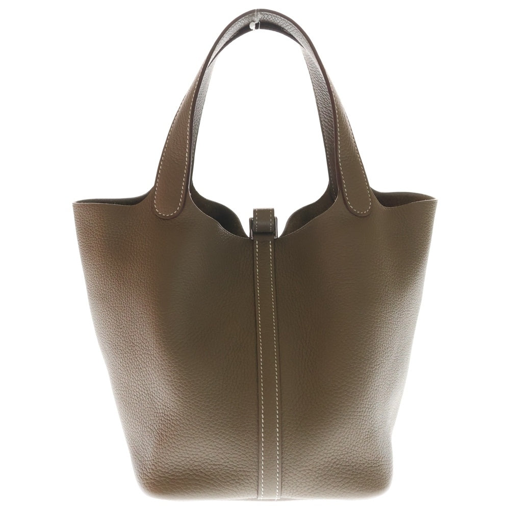 HERMES(エルメス) ピコタンロックMM エトゥープ トリヨンクレマンス シルバー金具 Z刻印 ハンドバッグ レディース