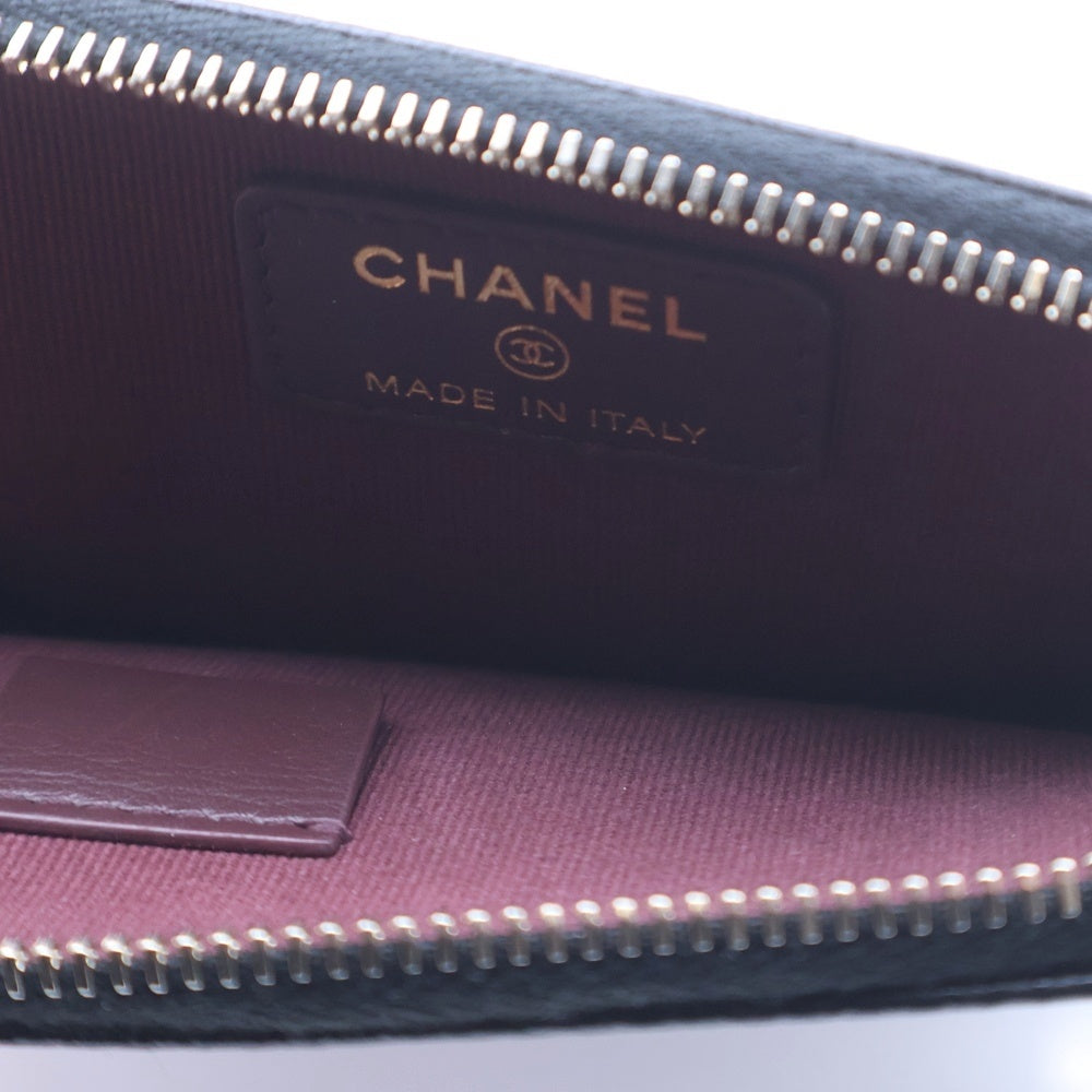 CHANEL(シャネル) マトラッセ タイムレスクラシック コインパース コインケース ポーチ カードケース ブラック キャビアスキン AP2061 ゴールド金具 レディース