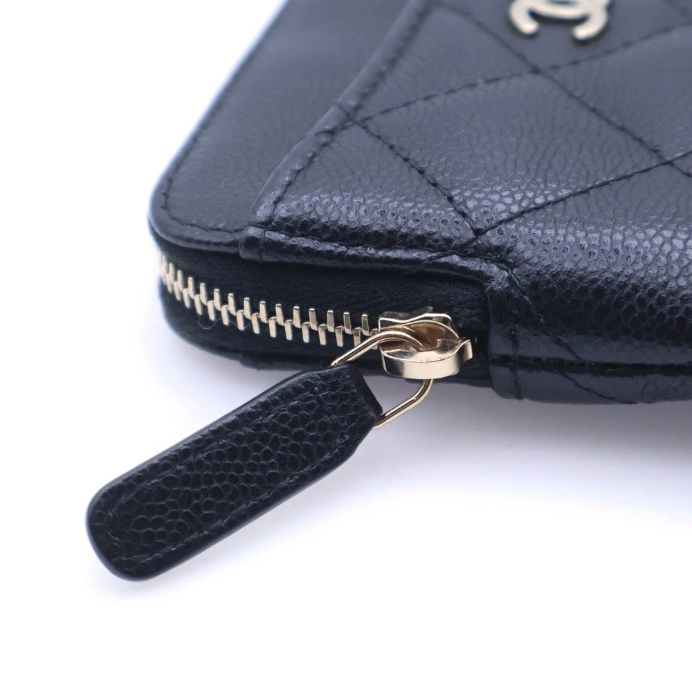 CHANEL(シャネル) マトラッセ タイムレスクラシック コインパース コインケース ポーチ カードケース ブラック キャビアスキン AP2061 ゴールド金具 レディース