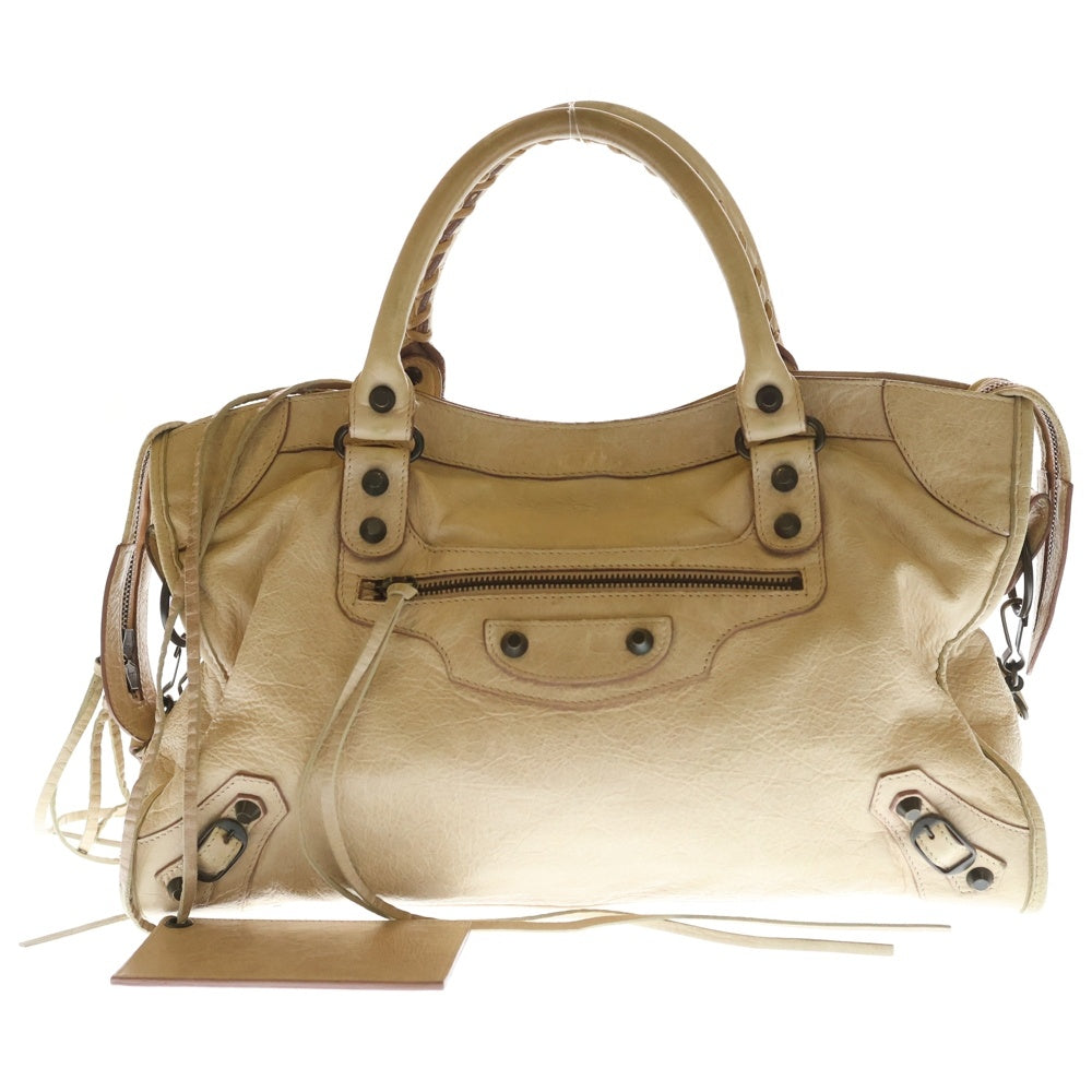 BALENCIAGA(バレンシアガ) ザ シティ 2WAYバッグ ショルダーバッグ ハンドバッグ ピンクベージュ レザー 115748 ゴールド金具 レディース