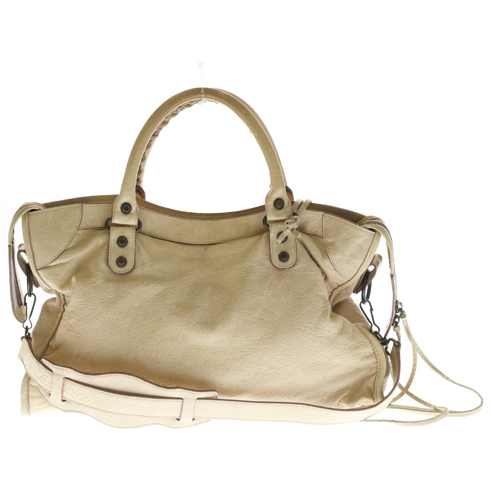 BALENCIAGA(バレンシアガ) ザ シティ 2WAYバッグ ショルダーバッグ ハンドバッグ ピンクベージュ レザー 115748 ゴールド金具 レディース