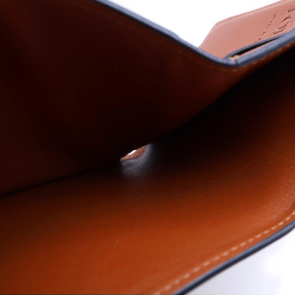 LOEWE(ロエベ) アナグラム トライフォールド 三つ折り財布 コンパクトウォレット コインケース ベージュ レザー シルバー金具 レディース