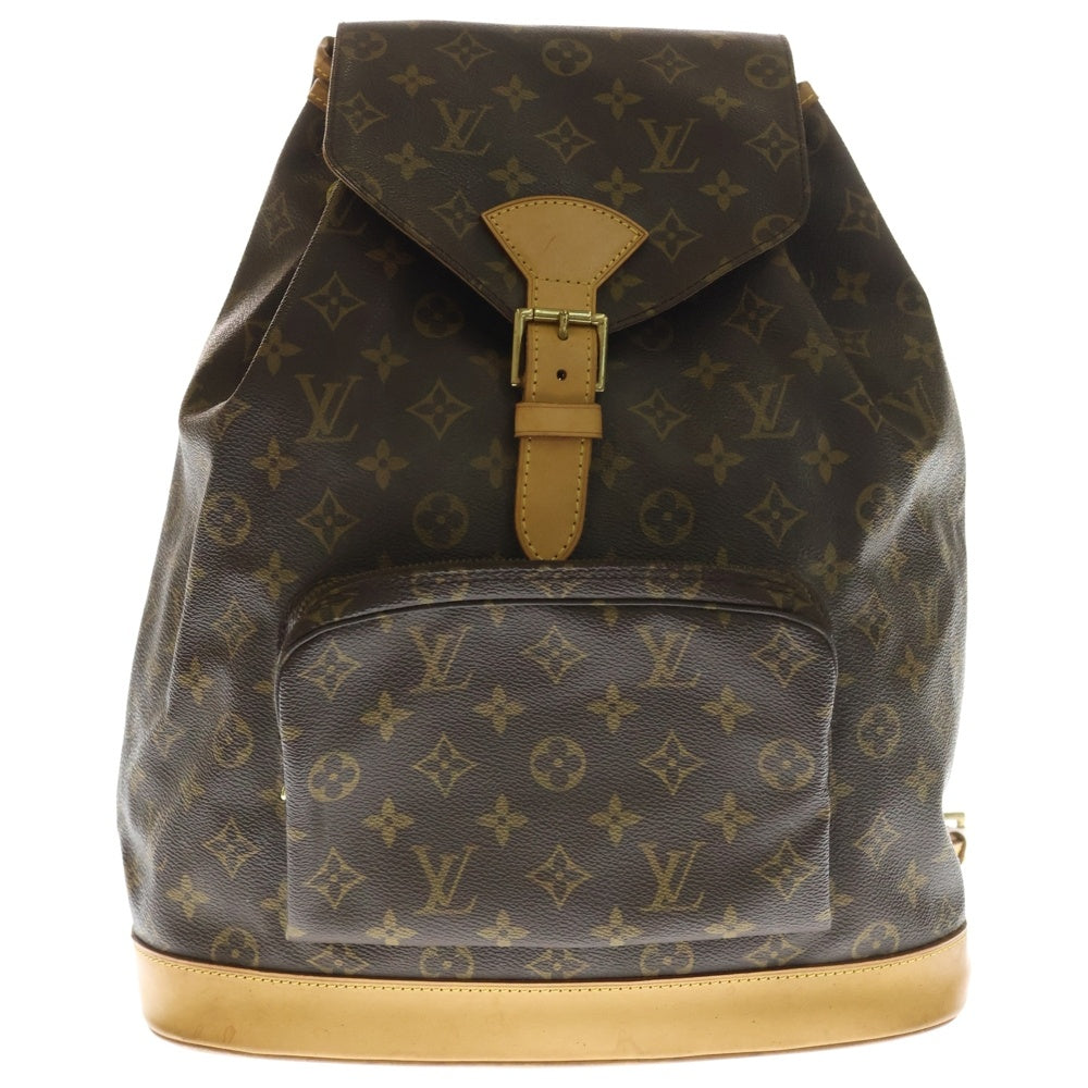LOUIS VUITTON(ルイヴィトン) モノグラム モンスリGM リュックサック バックパック ブラウン PVCレザー M51135 ゴールド金具 レディース