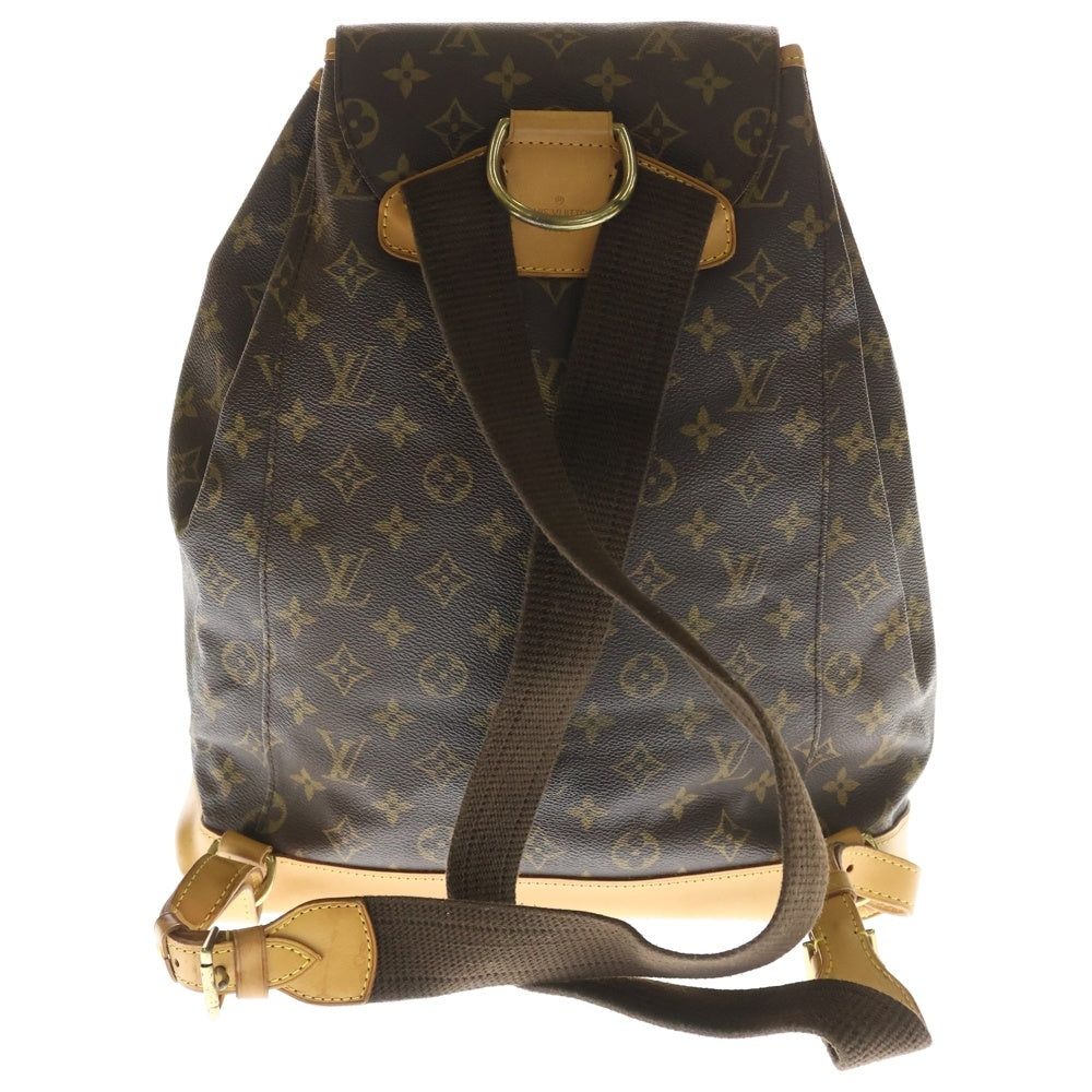 LOUIS VUITTON(ルイヴィトン) モノグラム モンスリGM リュックサック バックパック ブラウン PVCレザー M51135 ゴールド金具 レディース