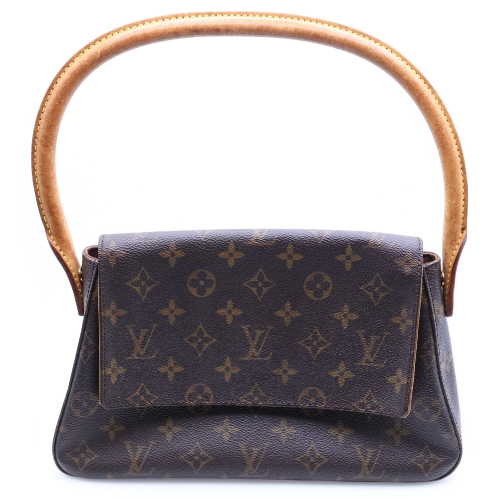 LOUIS VUITTON(ルイヴィトン) モノグラム ミニルーピング ワンショルダーバッグ ハンドバッグ ブラウン PVCレザー M51147 ゴールド金具 レディース