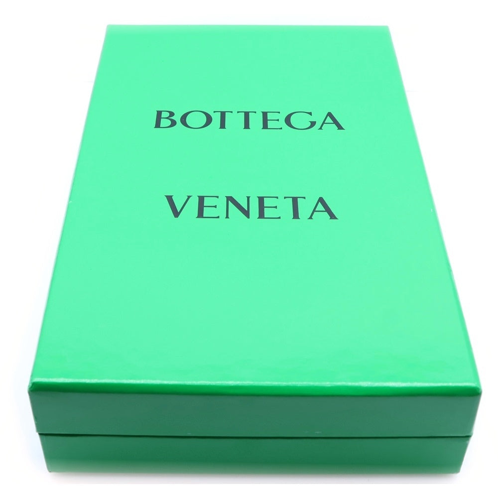 BOTTEGA VENETA(ボッテガヴェネタ) マキシイントレチャート カセット ロングウォレット ラウンドファスナー 長財布 ブラック レザー シルバー金具 レディース