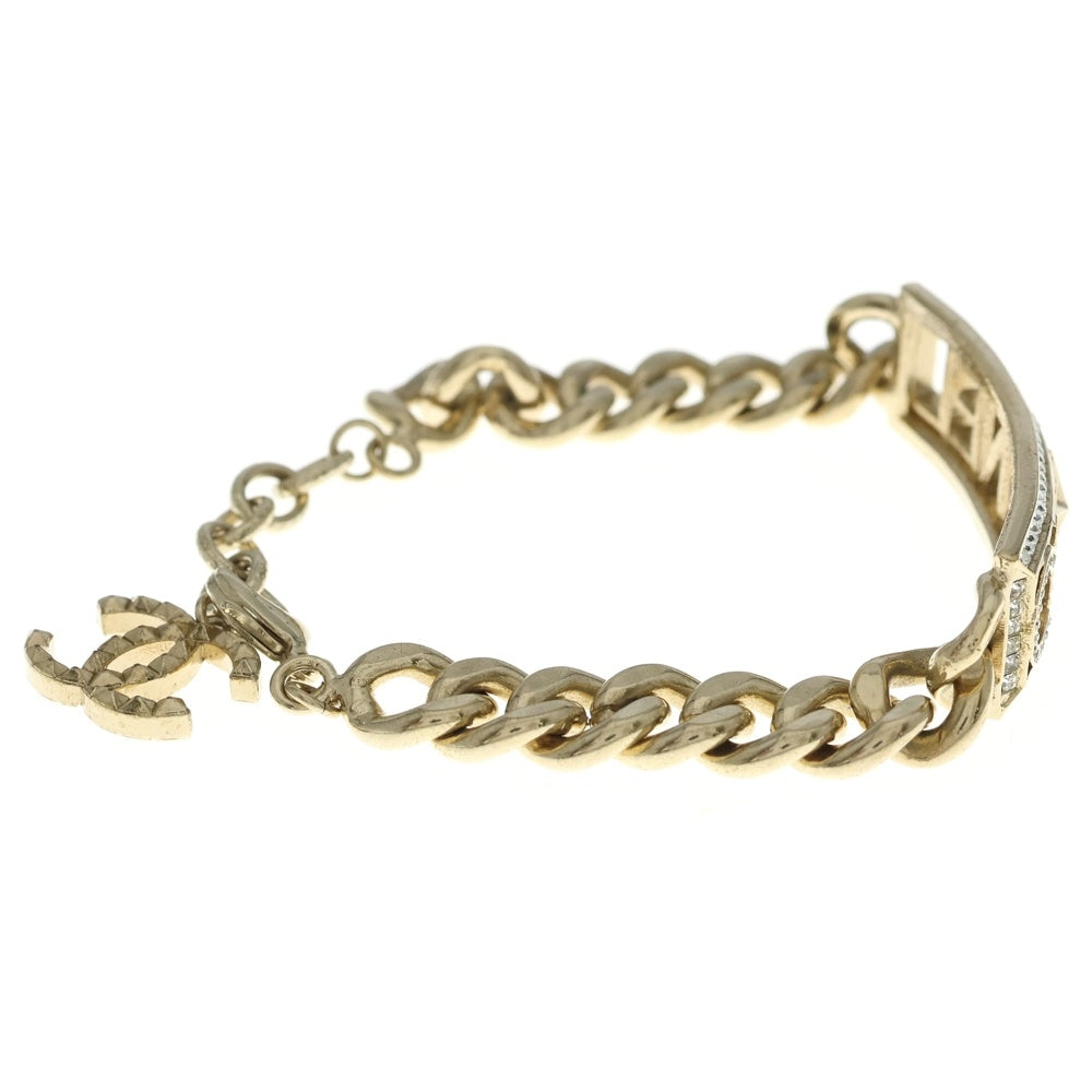CHANEL(シャネル) ココマーク ロゴ ファレルコラボ ブレスレット A17C ゴールド GP ラインストーン レディース