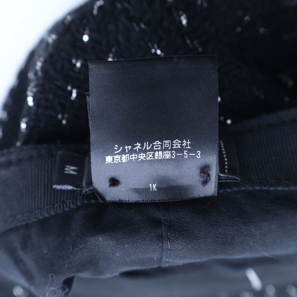 CHANEL(シャネル) 23P ココマーク ツイードキャスケット 帽子 ブラック レディース