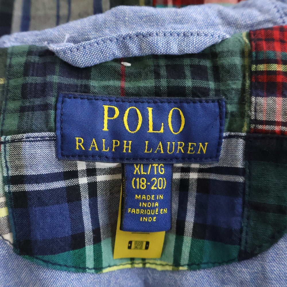 POLO RALPH LAUREN(ポロラルフローレン) パッチワークチェック総柄 ジップアップ パーカー キッズ マルチ