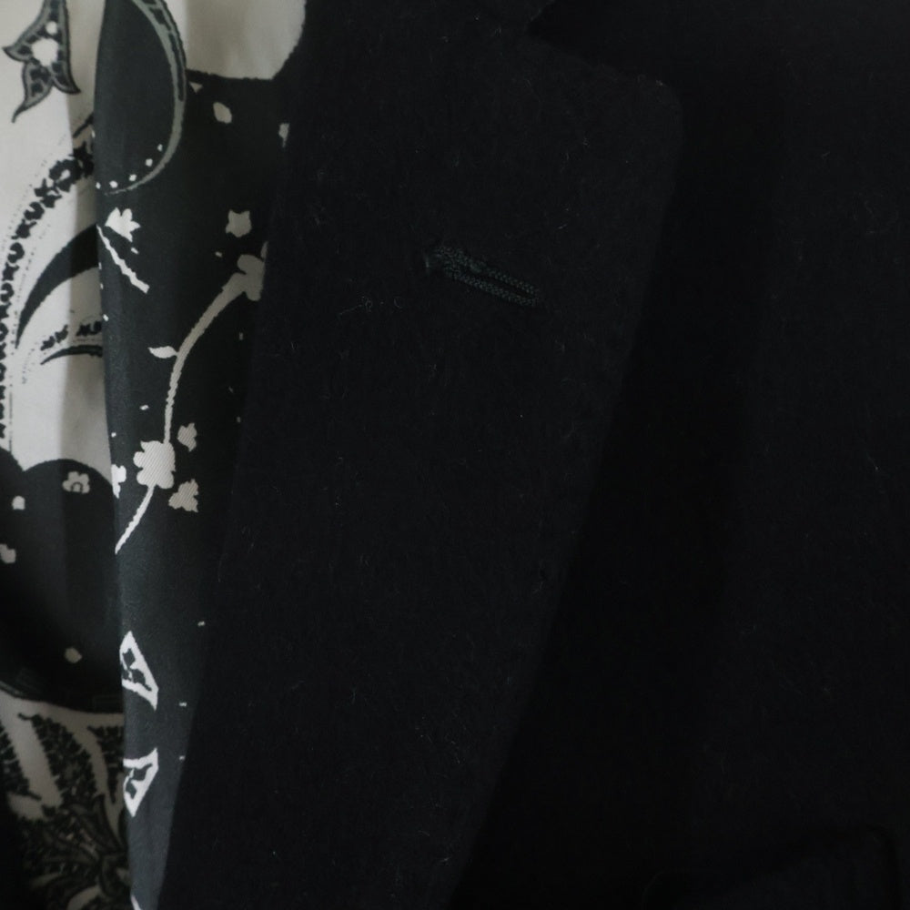 ETRO(エトロ) 裏地ペイズリー総柄 カシミヤ チェスターコート ブラック