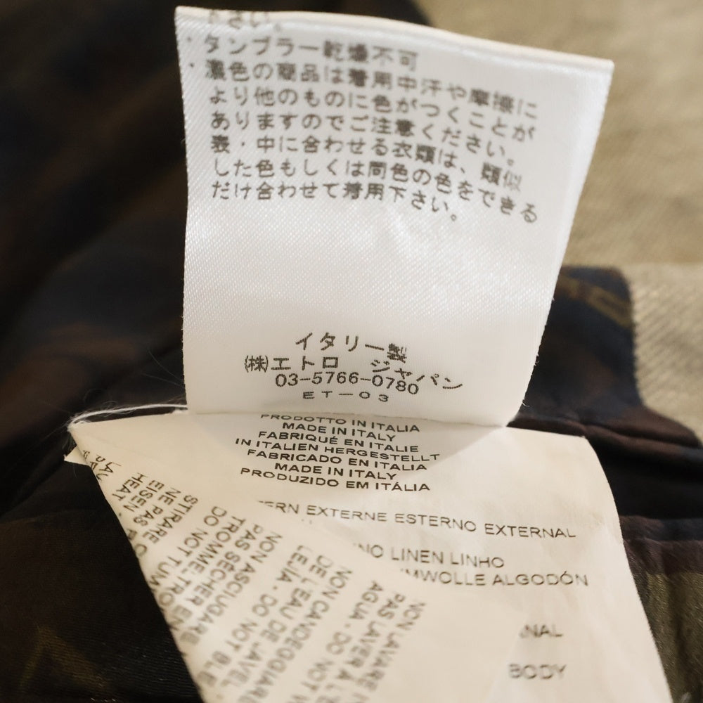 ETRO(エトロ) コットンリネン テーラードジャケット ベージュ
