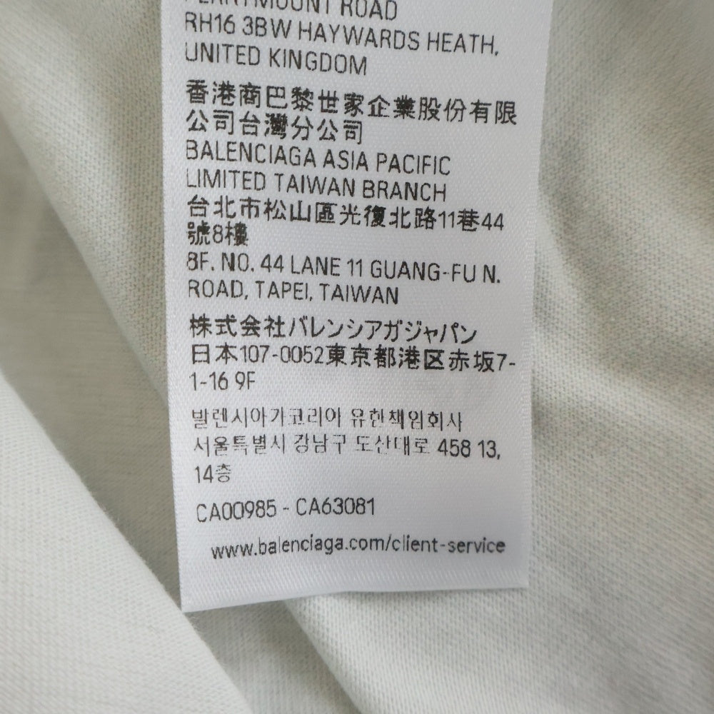 BALENCIAGA(バレンシアガ) Flight Seal Logo Tee フロントロゴデザイン クルーネック半袖Tシャツ ライトブルー 764235 TSVK3