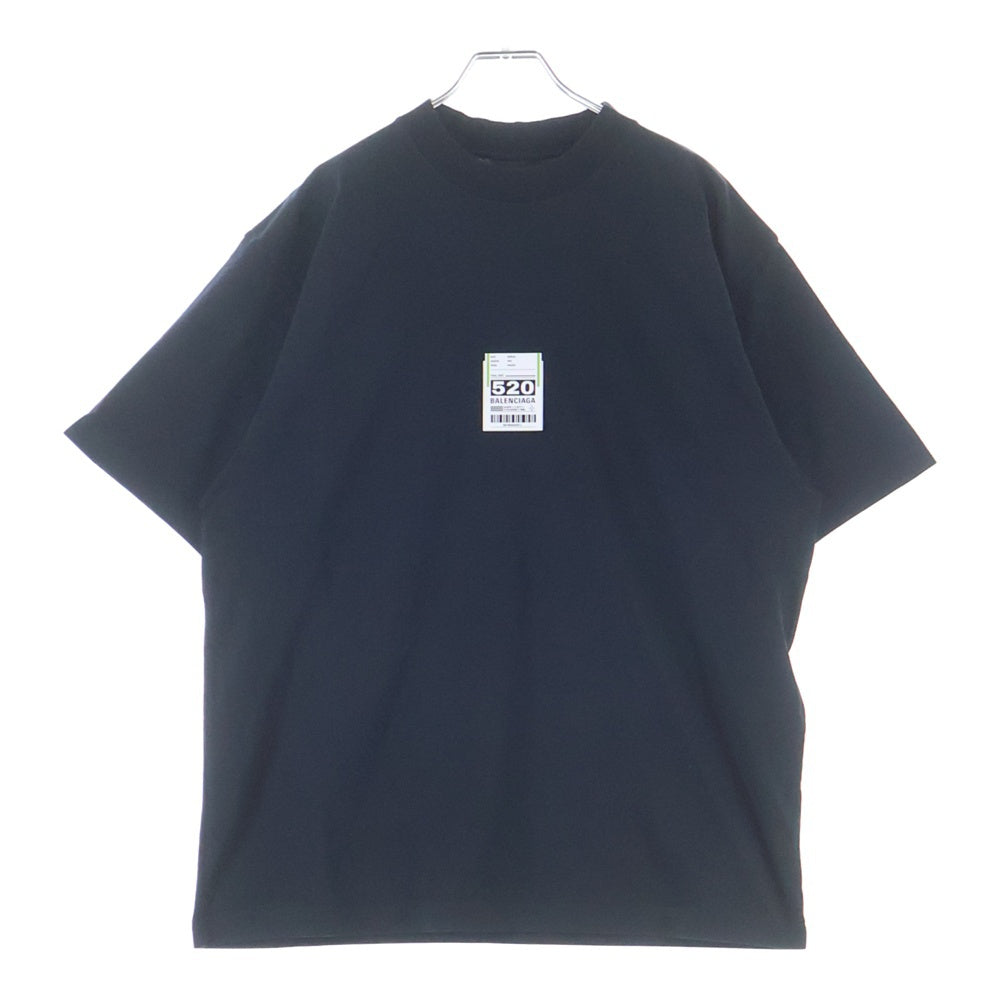 BALENCIAGA(バレンシアガ) Flight Seal Logo Tee フロントロゴデザイン クルーネック半袖Tシャツ ブラック 764235 TSVK3