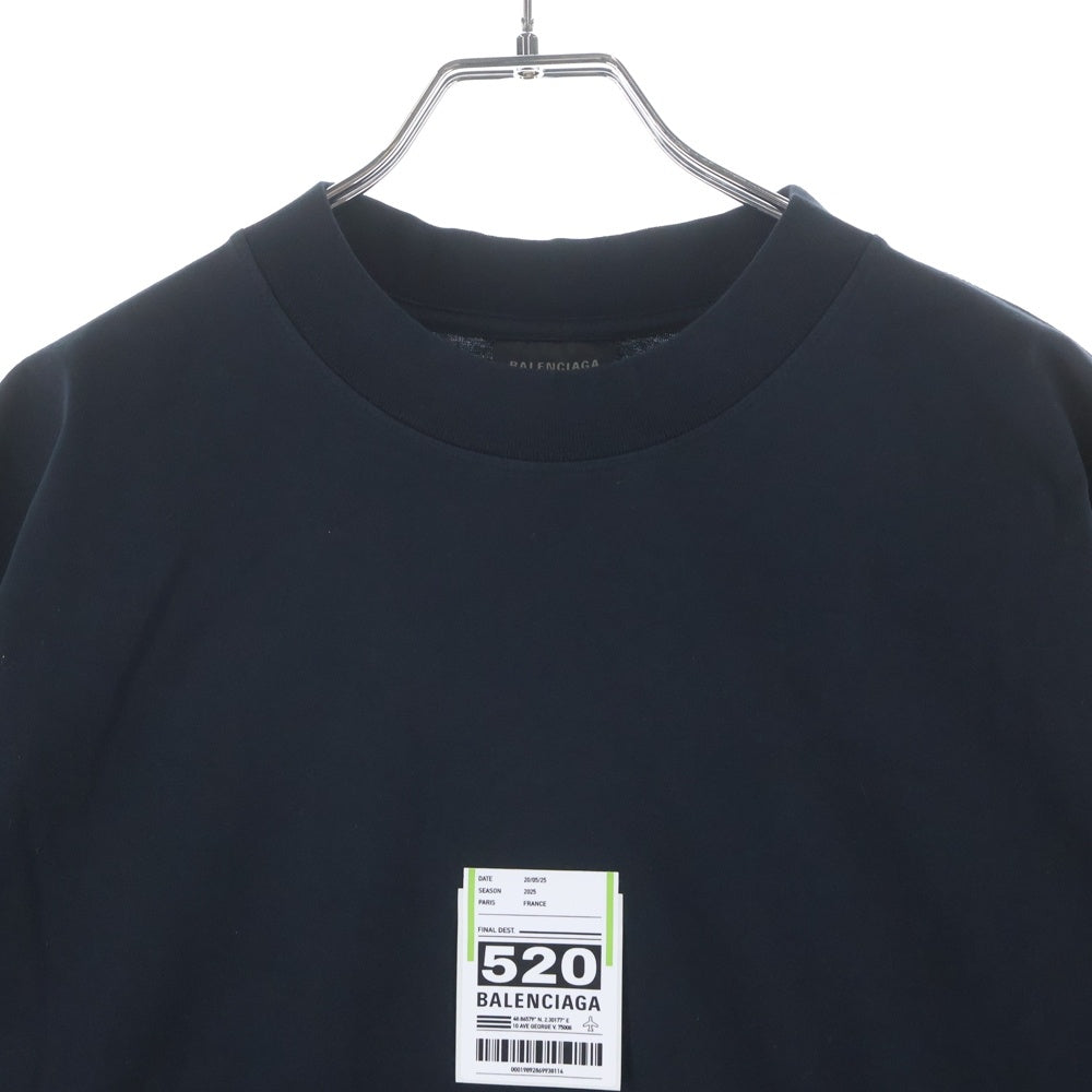 BALENCIAGA(バレンシアガ) Flight Seal Logo Tee フロントロゴデザイン クルーネック半袖Tシャツ ブラック 764235 TSVK3