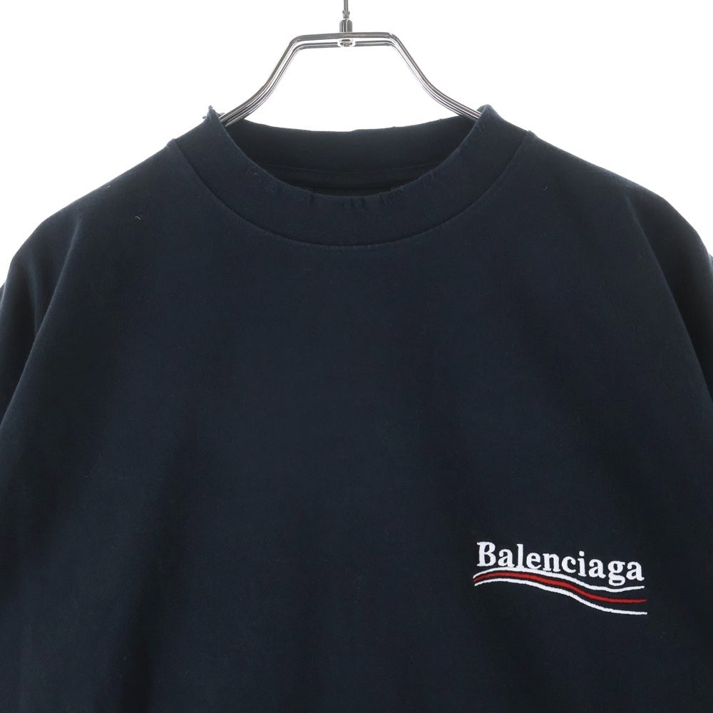 BALENCIAGA(バレンシアガ) POLITICAL CAMPAIGN LARGE FIT TEE ポリティカル キャンペーンロゴ ラージ フィット クルーネック半袖Tシャツ カットソー ブラック 641675 TKVJ1