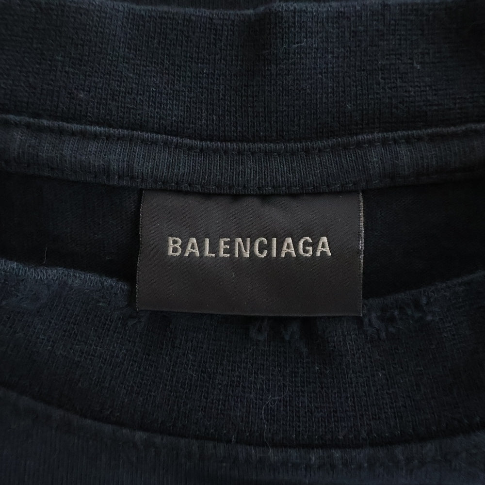 BALENCIAGA(バレンシアガ) POLITICAL CAMPAIGN LARGE FIT TEE ポリティカル キャンペーンロゴ ラージ フィット クルーネック半袖Tシャツ カットソー ブラック 641675 TKVJ1