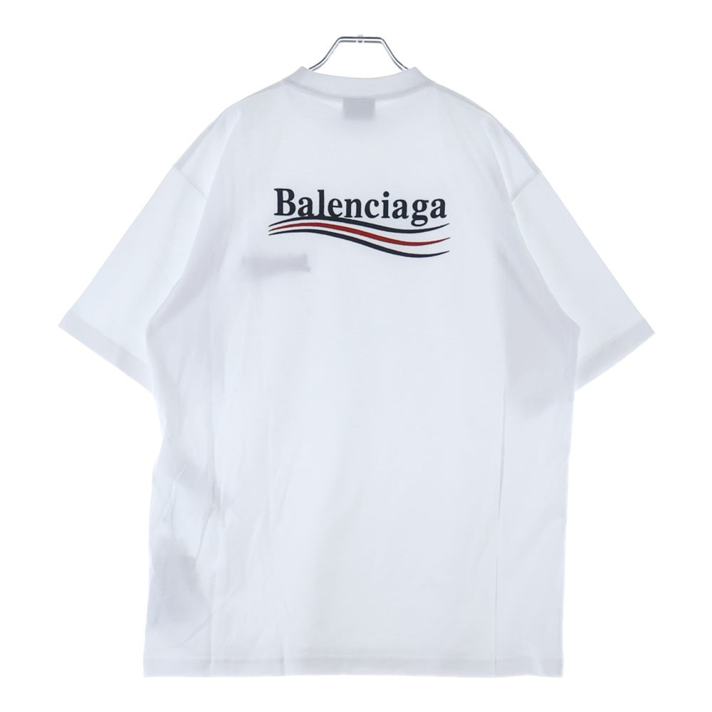 BALENCIAGA(バレンシアガ) 22SS Political Campaign Large Fit Tee ポリティカルキャンペーンロゴクルーネック半袖Tシャツ ホワイト 641675 TKVJ1