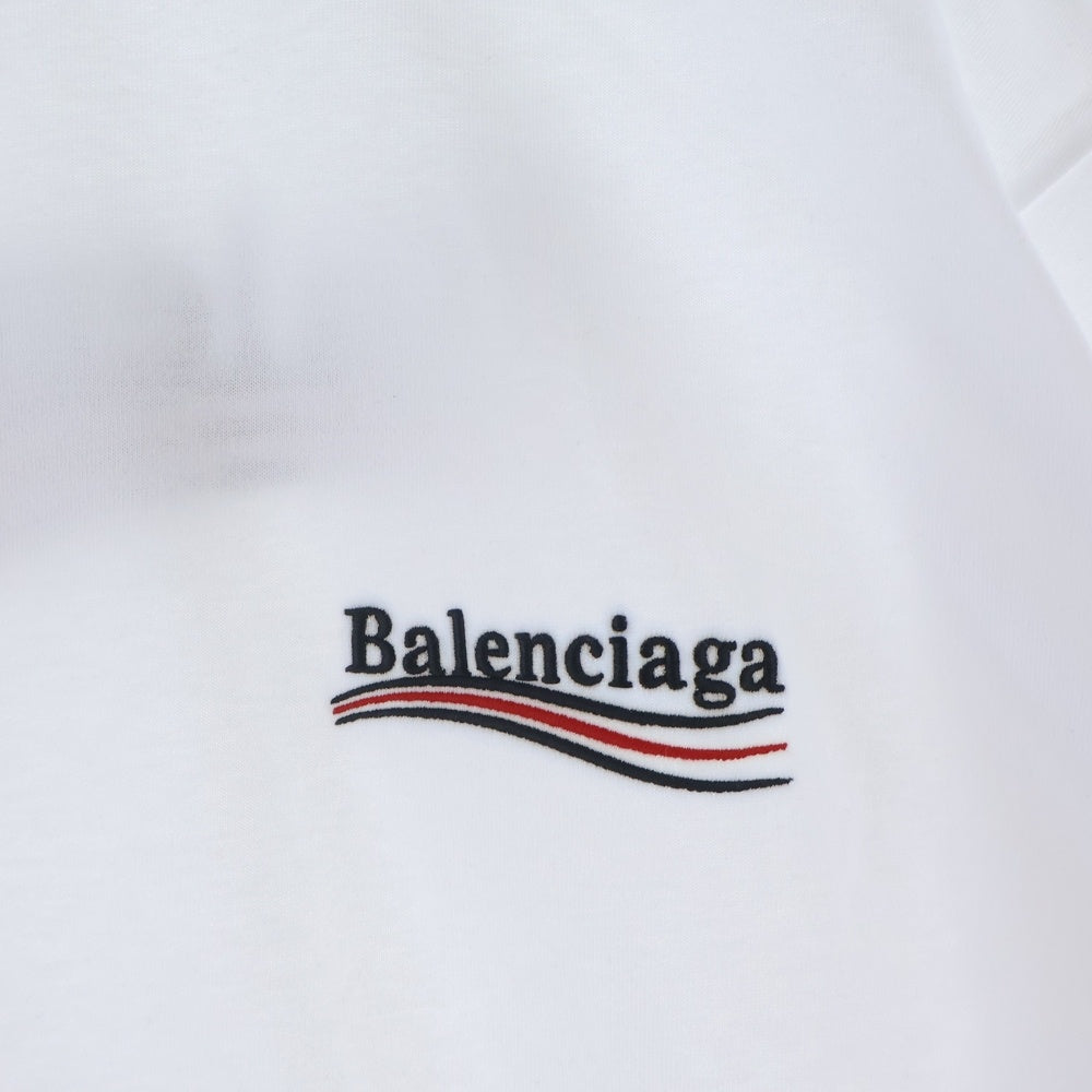 BALENCIAGA(バレンシアガ) 22SS Political Campaign Large Fit Tee ポリティカルキャンペーンロゴクルーネック半袖Tシャツ ホワイト 641675 TKVJ1