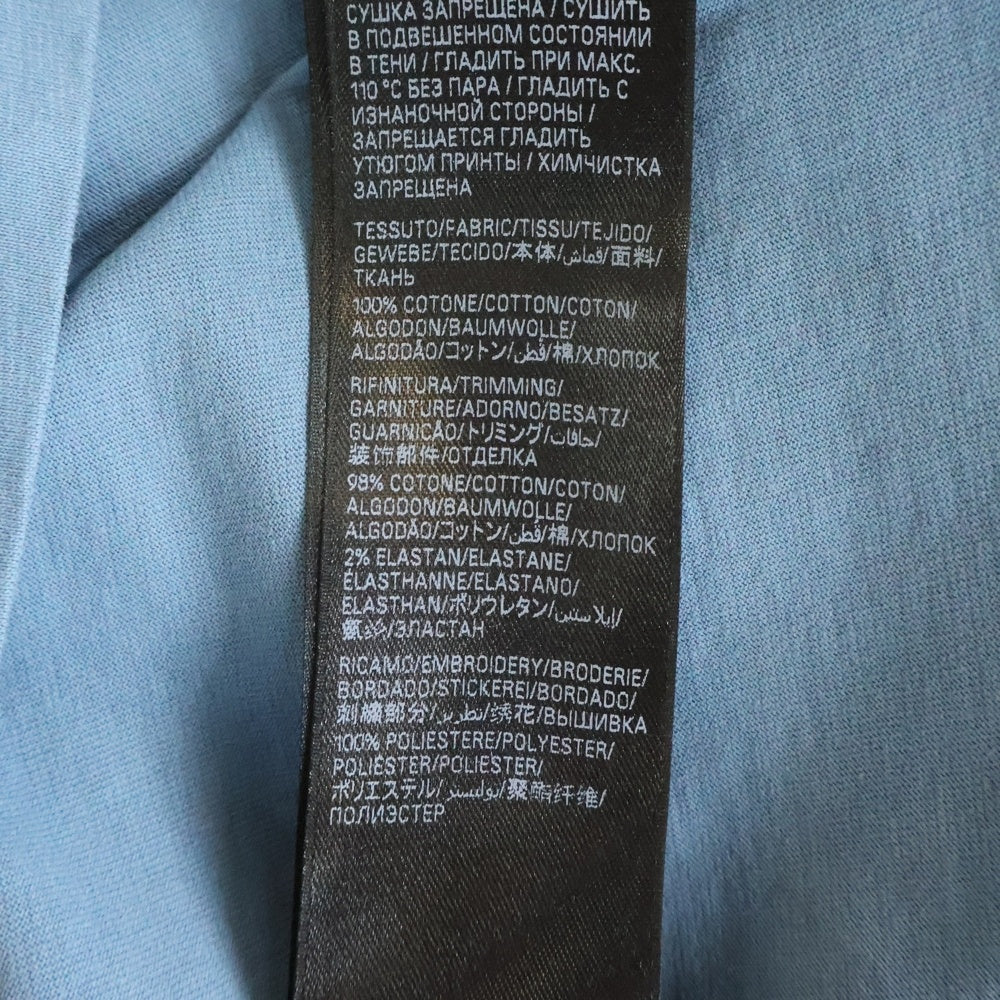 BALENCIAGA(バレンシアガ) 25SS Medium Fit T-Shirt テーピングロゴ刺繍 半袖Tシャツ ブルー 764235 TSVG2