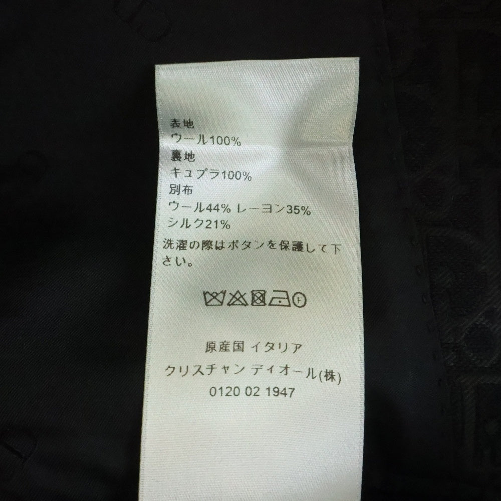Christian Dior(クリスチャンディオール) 21SS ラペルオブリーク切替1B テーラードジャケット ブラック 033C228B4739