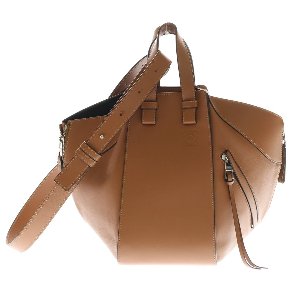 LOEWE(ロエベ) ハンモック スモール 2WAYバッグ ショルダーバッグ ハンドバッグ ブラウン レザー 387.30.S35 シルバー金具 レディース