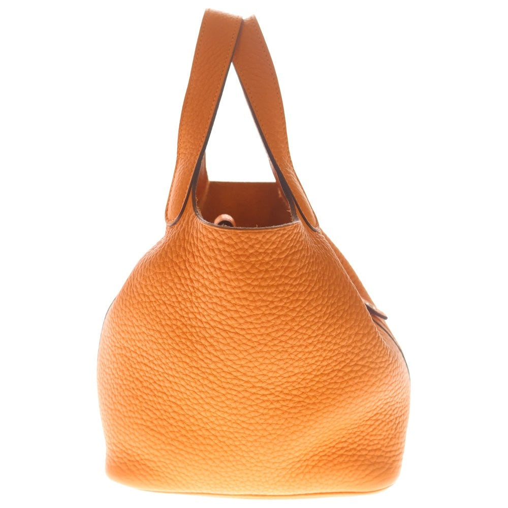 HERMES(エルメス) ピコタンロックPM トリヨンクレマンス レザー ハンドバッグ シルバー金具 オレンジ □M刻印 レディース