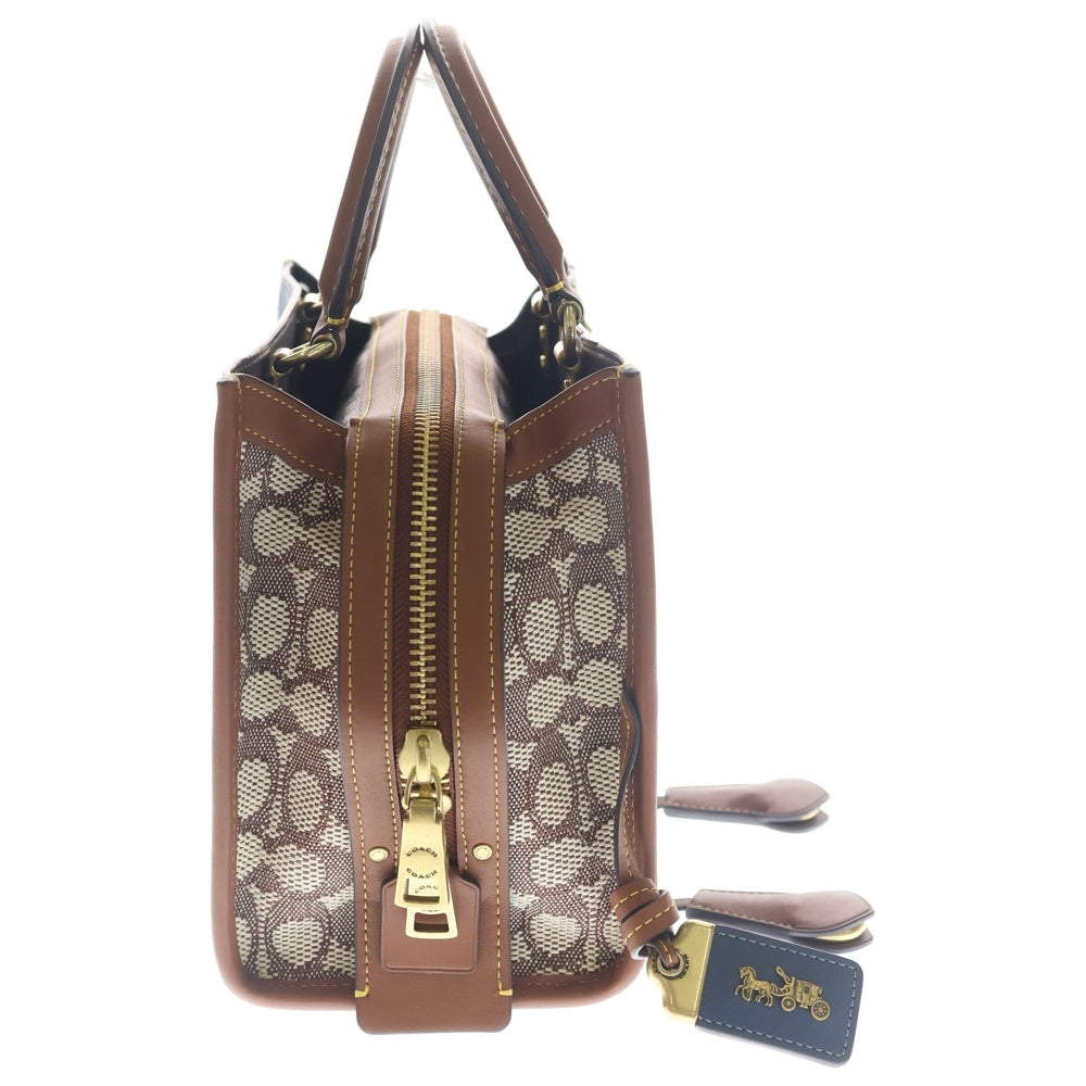COACH(コーチ) ローグ 25 コーチーズ スパーキー レザー 2WAY ハンド ショルダーバッグ ゴールド金具 ブラウン/ブルー CC398 レディース