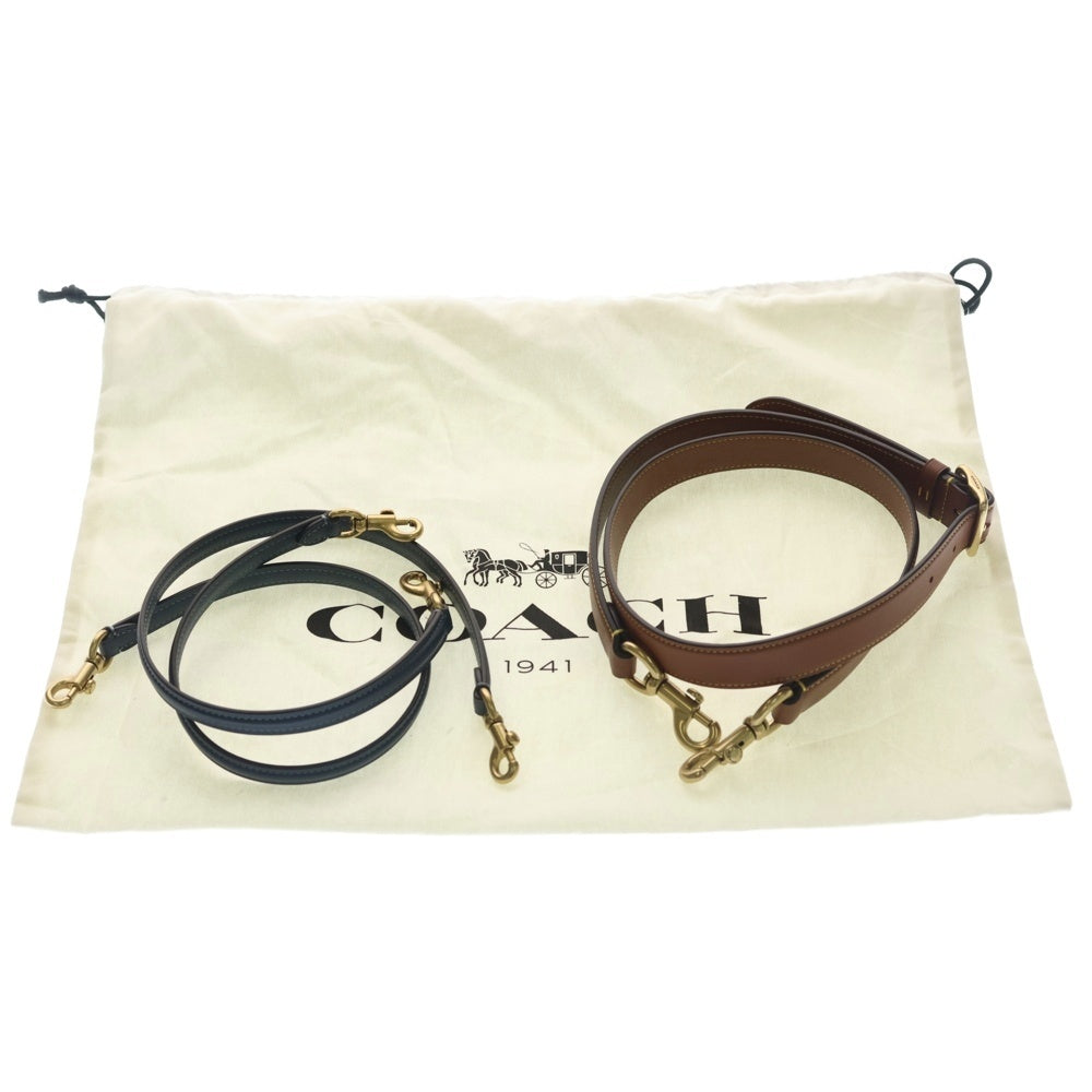 COACH(コーチ) ローグ 25 コーチーズ スパーキー レザー 2WAY ハンド ショルダーバッグ ゴールド金具 ブラウン/ブルー CC398 レディース