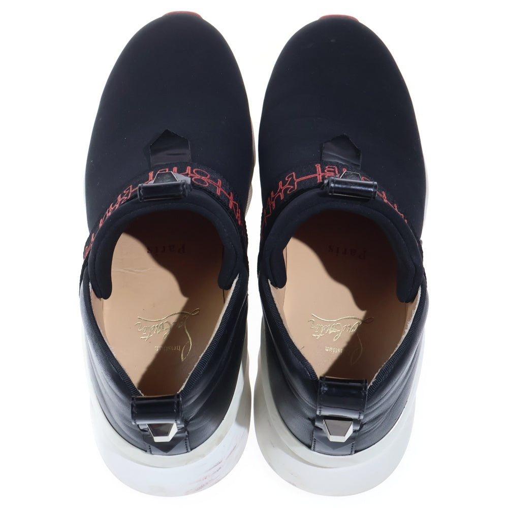 CHRISTIAN LOUBOUTIN(クリスチャンルブタン) ネオプレン スタッズ レザー ローカットシューズ スニーカー ブラック レディース
