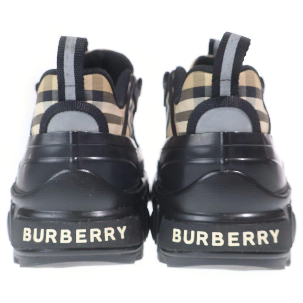 BURBERRY(バーバリー) アーサー ノバチェック柄 レースアップ ローカットシューズ スニーカー ブラック/ベージュ 8056921