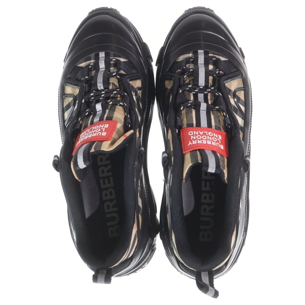 BURBERRY(バーバリー) アーサー ノバチェック柄 レースアップ ローカットシューズ スニーカー ブラック/ベージュ 8056921