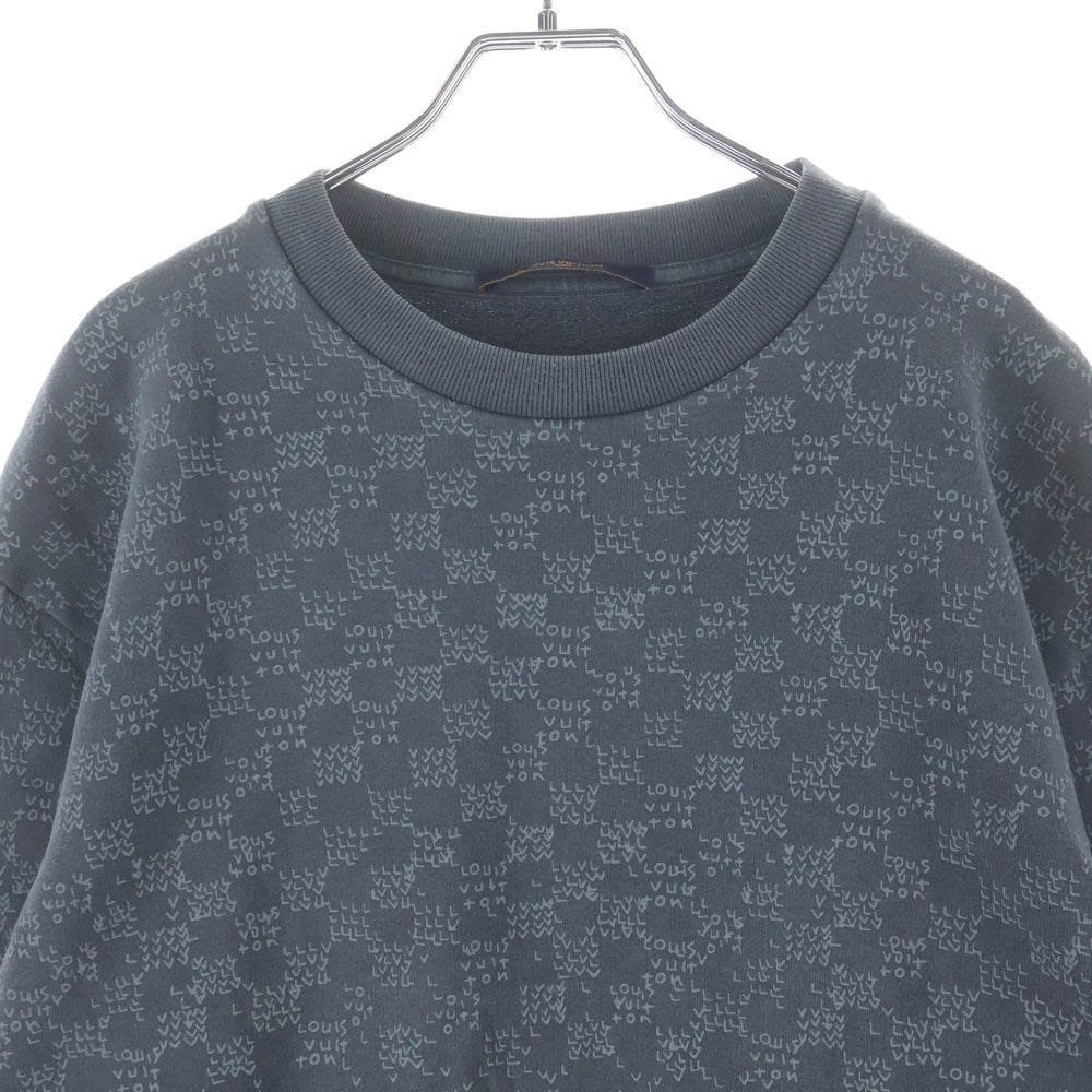 LOUIS VUITTON(ルイヴィトン) 22AW ダミエスプレッドプリントスウェットトレーナー グレー RM222M IHN HNY11W