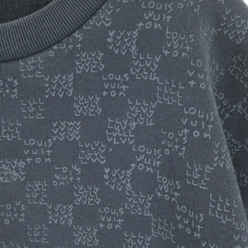 LOUIS VUITTON(ルイヴィトン) 22AW ダミエスプレッドプリントスウェットトレーナー グレー RM222M IHN HNY11W