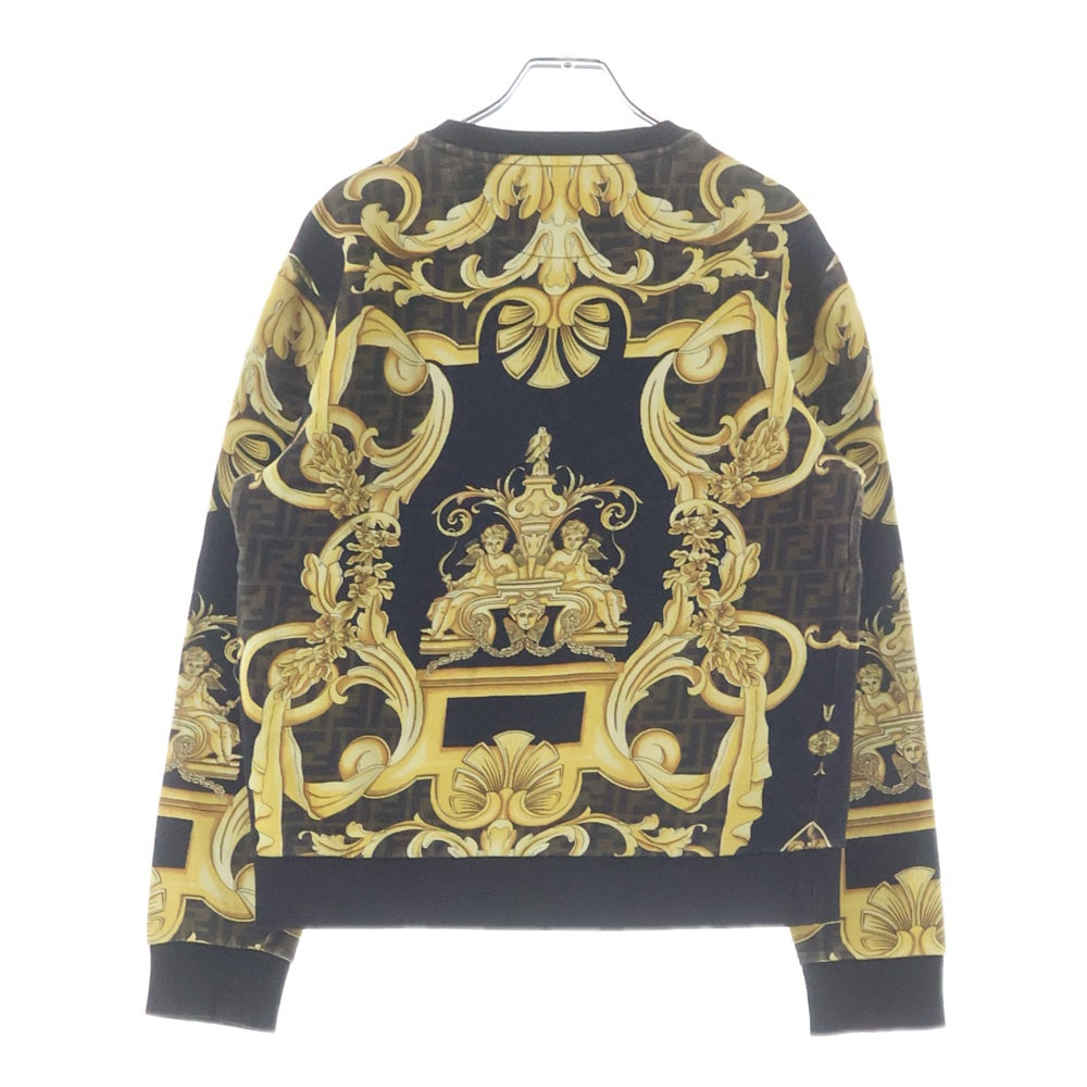 FENDI(フェンディ) ×VERSACE FENDACE ヴェルサーチ フェンダーチェ ズッカ メデューサ バロック総柄プリント クルーネック プルオーバー スウェット トレーナー FY0178 AKE1