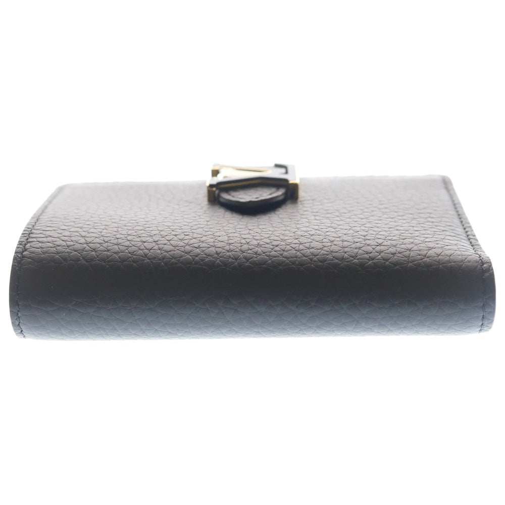 LOUIS VUITTON(ルイヴィトン) LV ヴェルティカル コンパクトウォレット 二つ折り財布 ブラック ノワール トリヨンレザー M81561 ゴールド金具
