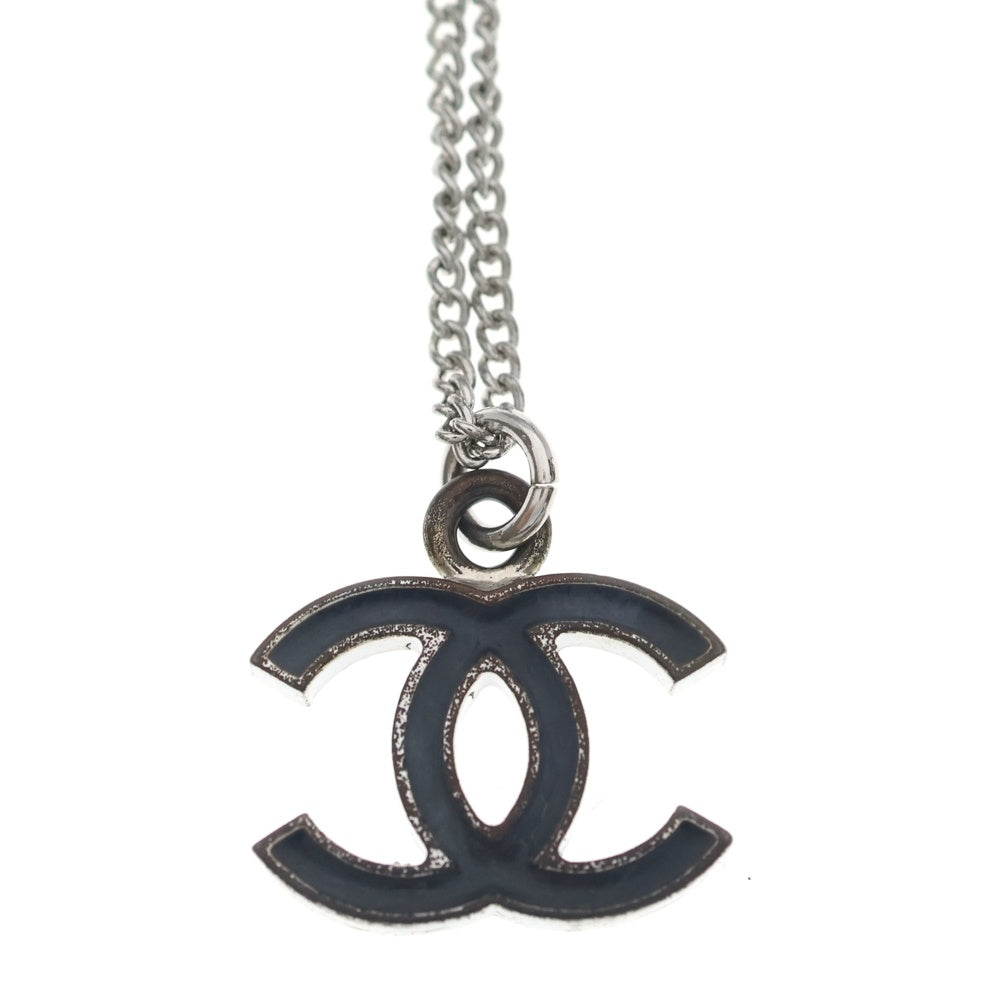 CHANEL(シャネル) ココマーク ペンダントネックレス ペンダント チェーン 07V シルバー×ブラック GP レディース