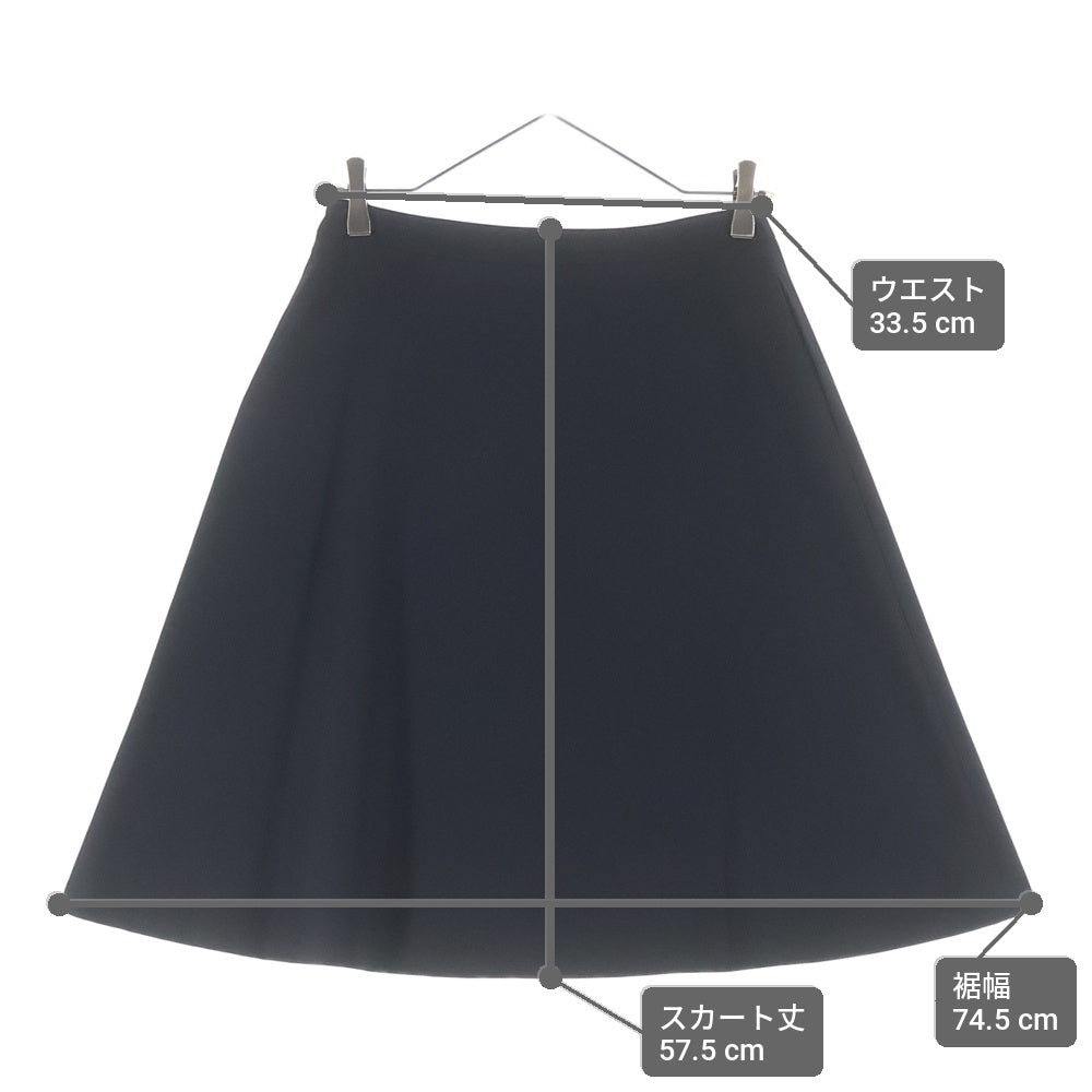 BLUE LABEL CRESTBRIDGE(ブルーレーベルクレストブリッジ) ウール ミディアム フレア スカート ブラック レディース 55S46-892-09