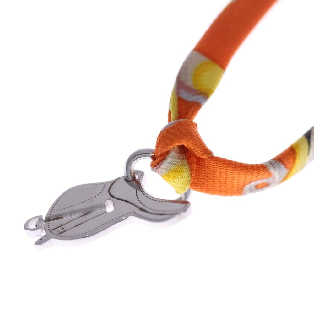 HERMES エルメス ストラップ オレンジ シルバー セリエ キャンバス
