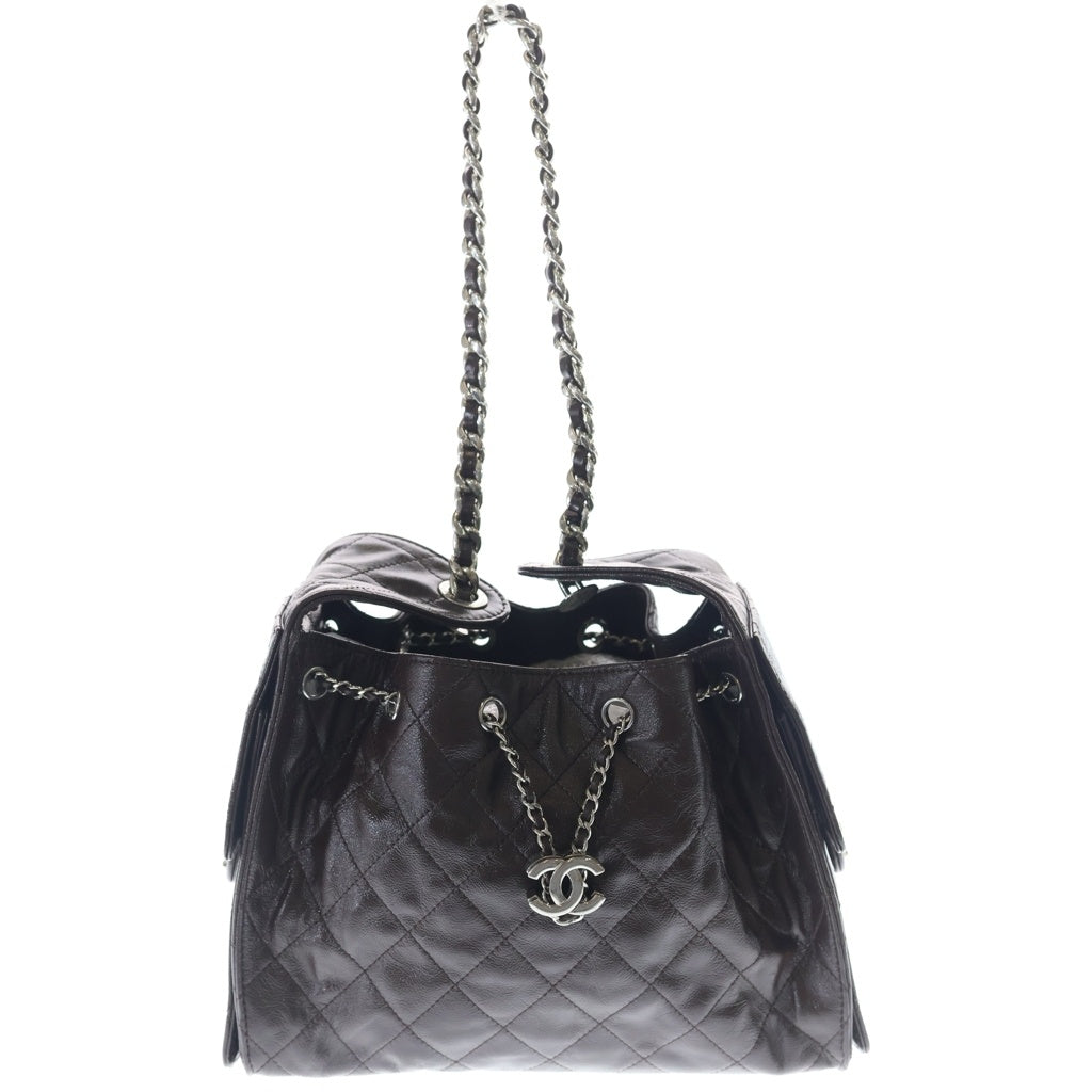 CHANEL(シャネル) CHANEL25 シャネル25 スモール ショルダーバッグ ブラウン カーフレザー AS5293 シルバー金具 レディース