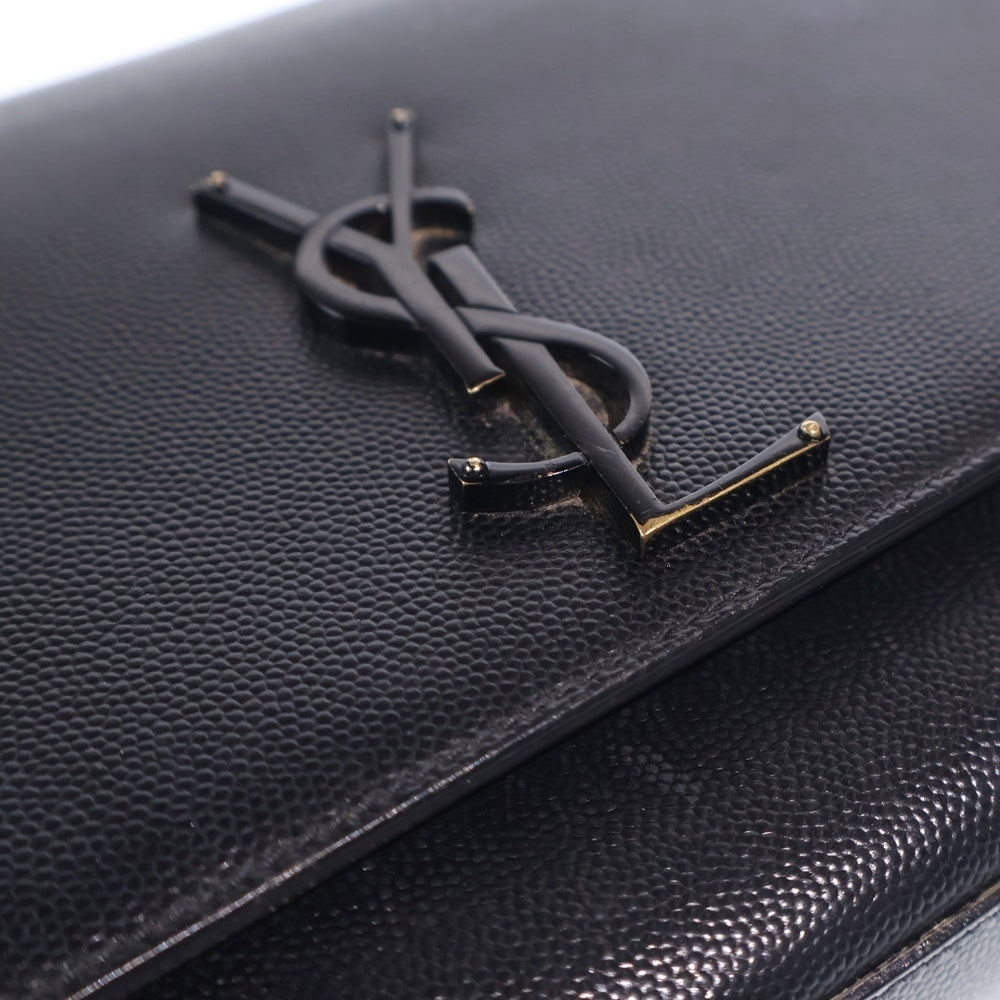 SAINT LAURENT PARIS(サンローランパリ) ケイト ミディアム グレイン レザー ショルダーバッグ ブラック 364021 レディース