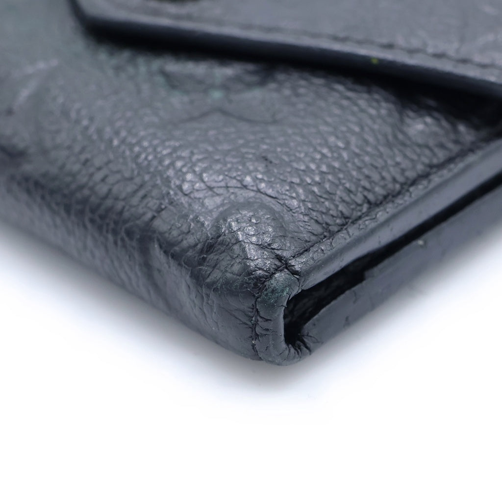 LOUIS VUITTON(ルイヴィトン) モノグラムアンプラント ポルトフォイユヴィクトリーヌ ミニ財布 コンパクトウォレット コインケース ブラック レザー M64060 ゴールド金具 レディース