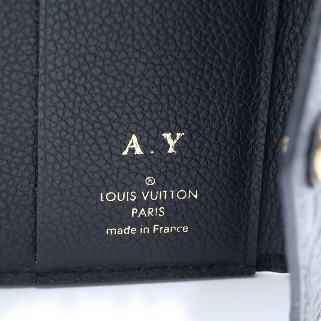 LOUIS VUITTON(ルイヴィトン) モノグラムアンプラント ポルトフォイユヴィクトリーヌ ミニ財布 コンパクトウォレット コインケース ブラック レザー M64060 ゴールド金具 レディース