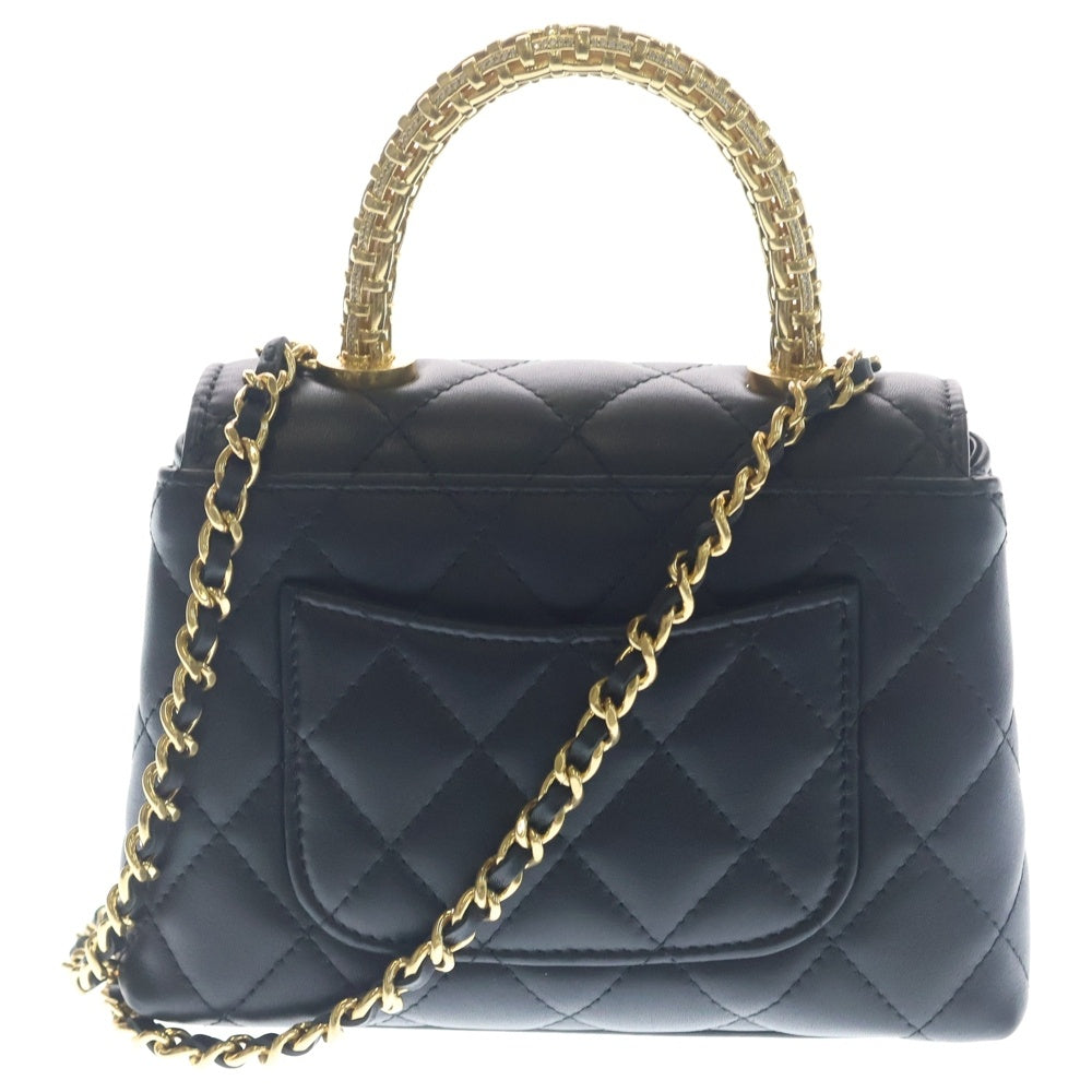 CHANEL(シャネル) マトラッセ ココハンドル16 2WAYバッグ ハンドバッグ ショルダーバッグ チェーンバッグ ブラック ラムスキン AP4245 ゴールド金具 レディース
